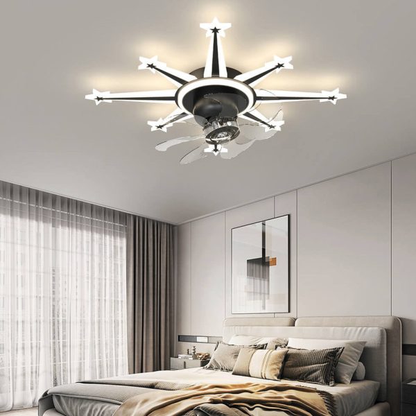 Childlike Creative Meteor Design LED Flush Mount Ceiling Fan Light - Image 7