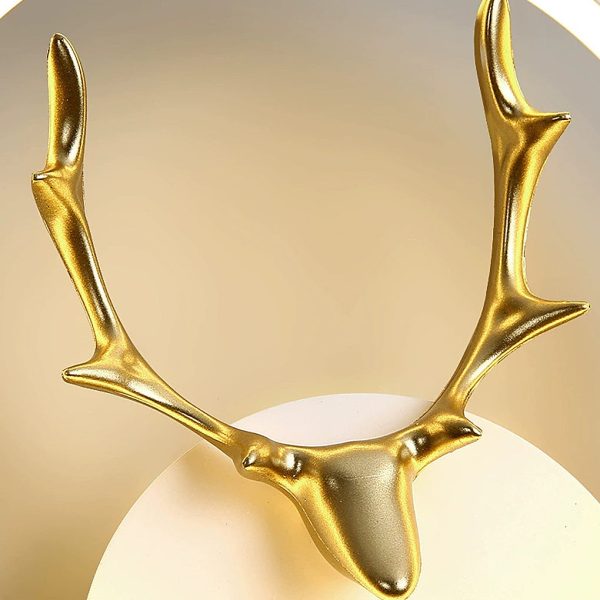 Round Square Creative Antlers Design LED Modern Wall Lamp Bedside Light - Image 15