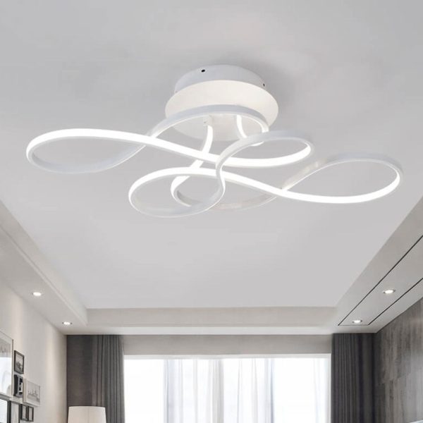 Modern Minimalist Aluminum Acrylic Line LED Flush Mount Ceiling Light - Image 18