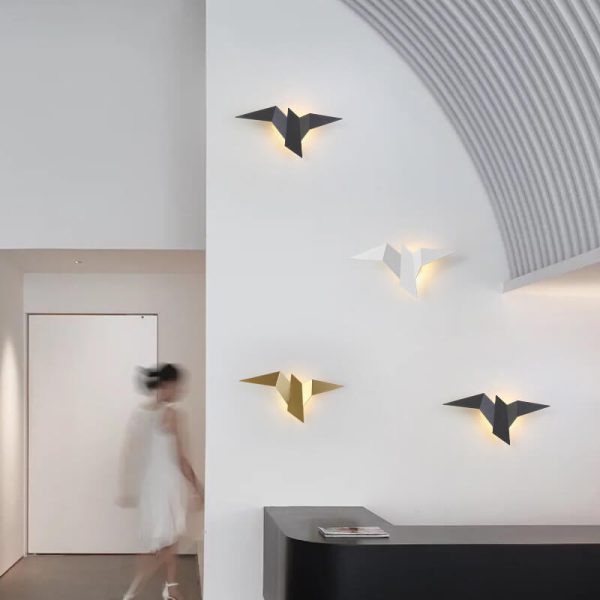 Modern Creative Flying Bird Metal 1-Light LED Wall Sconce Lamps - Image 6