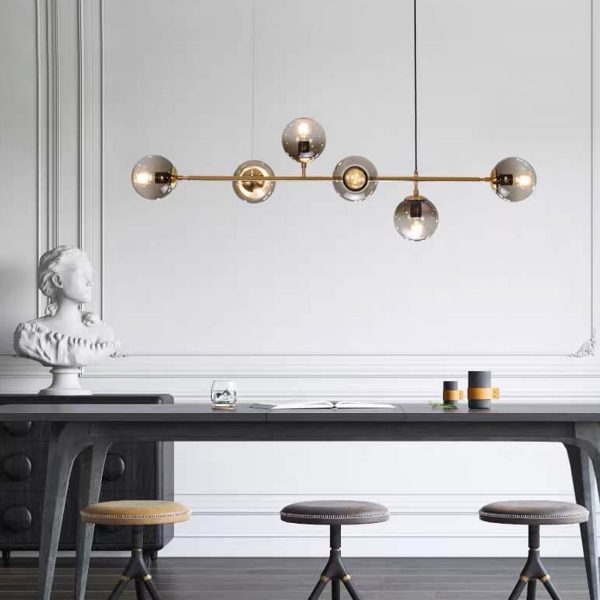 Modern Minimalist Long Glass Round Globe Island Light 6-Light Chandelier - Image 21
