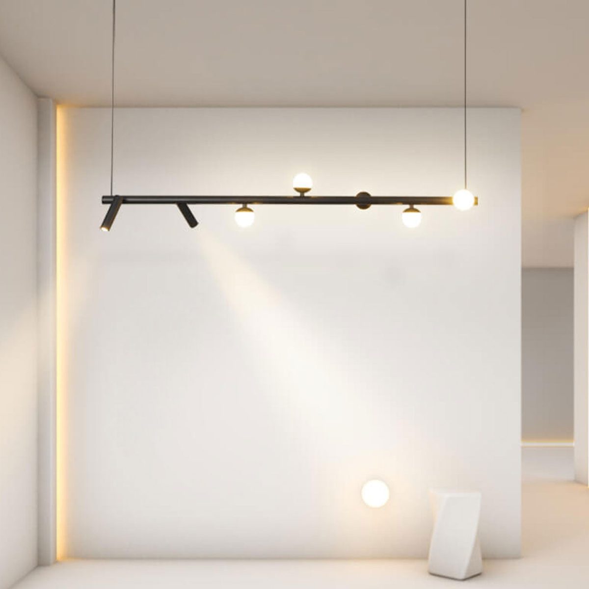 Minimalist  Island Light Linear 6/7 Light Acrylic Iron LED Chandelier - Image 2