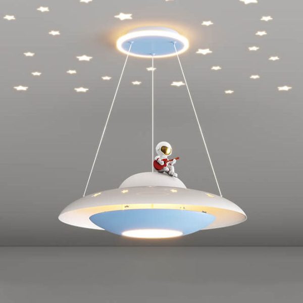 Modern Creative Flying Saucer Space Astronaut Children LED Chandelier - Image 7