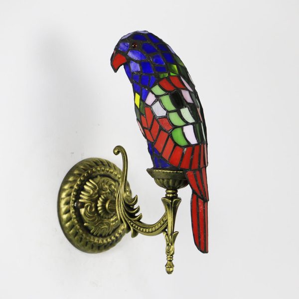Tiffany Vintage Parrot Stained Glass 1-Light Wall Sconce Lamp - Image 27