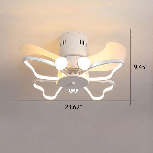 Nordic Creative Butterfly Shape LED Semi-Flush Mount Ceiling Fan Light - Image 5