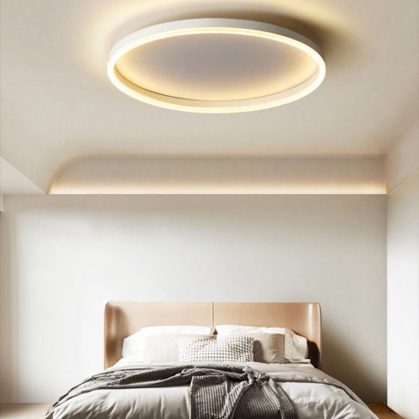 Nordic Minimalist Circle Ring Iron Acrylic LED Flush Mount Ceiling Light - Image 26