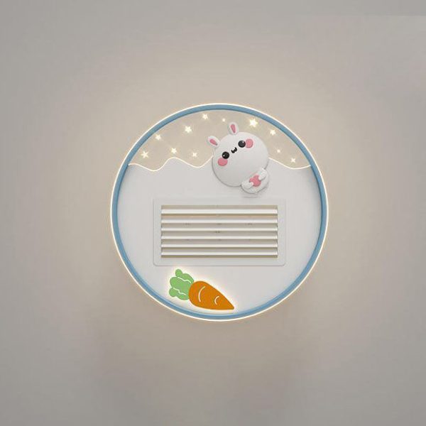Contemporary Creative Acrylic Astronaut Moon LED Kids Flush Mount Ceiling Invisible Bladeless Fan Light For Bedroom - Image 25