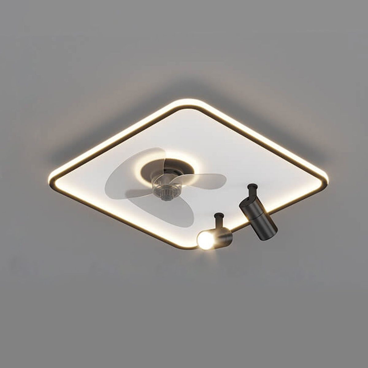 Minimalist Ultra-thin Square Spotlight  LED Flush Mount Ceiling Fan Light - Image 15