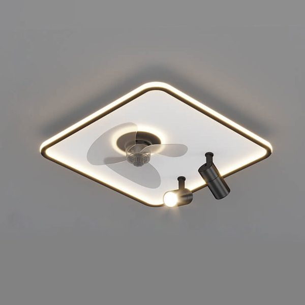Minimalist Ultra-thin Square Spotlight  LED Flush Mount Ceiling Fan Light - Image 15