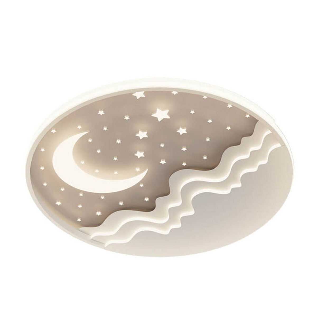Nordic Creative Star Moon Round Aluminum LED Flush Mount Ceiling Light - Image 12