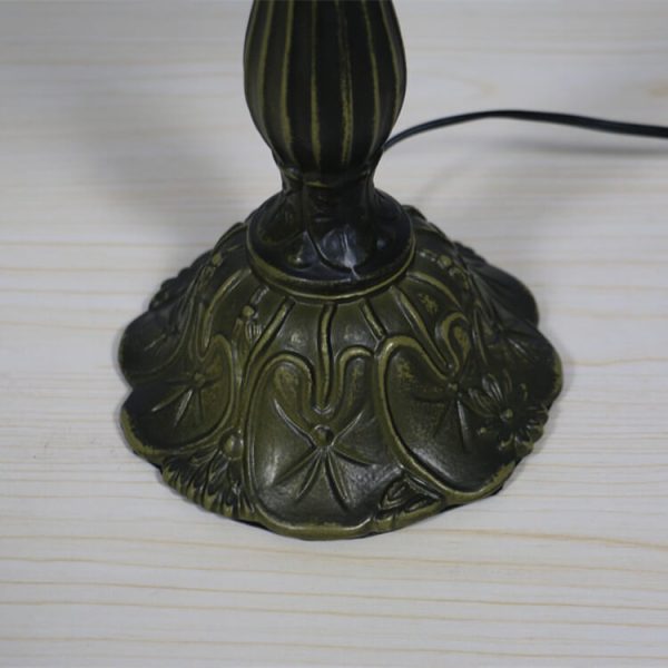 Tiffany Retro Lotus Resin Base Stained Glass 1-Light Table Lamp - Image 16