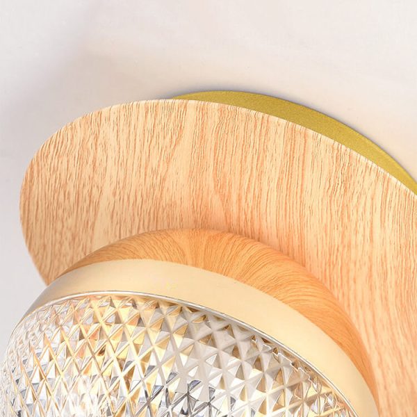 Japanese Minimalist Glass Iron Woodgrain 1-Light Semi-Flush Mount Ceiling Light - Image 19