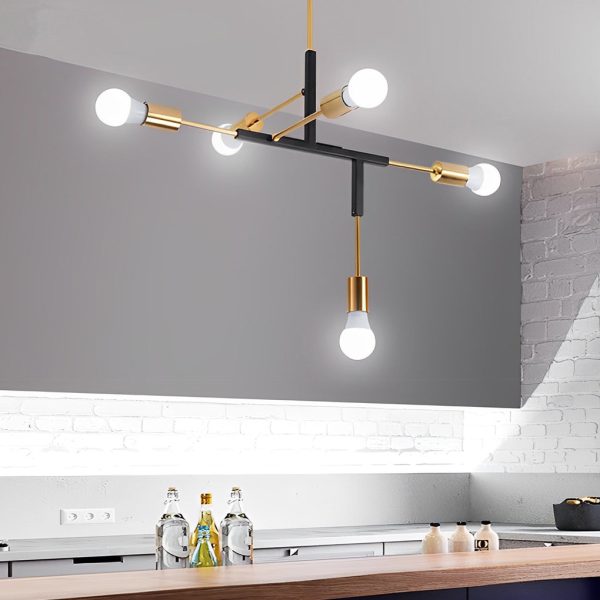 5 Lights LED Creative Branch Electroplated Iron Modern Chandelier Ceiling Lights - Image 11