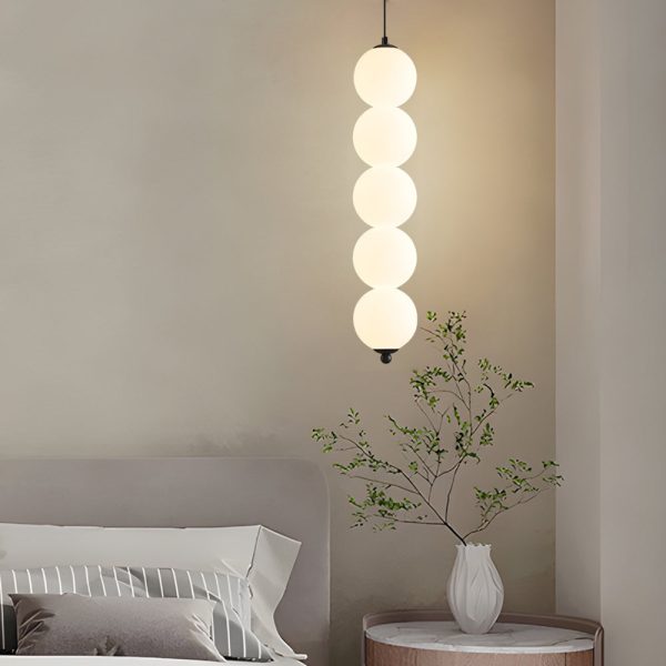 Modern Round String Vertical Balls Pendant Lamp Dimmable LED Chandelier - Image 5
