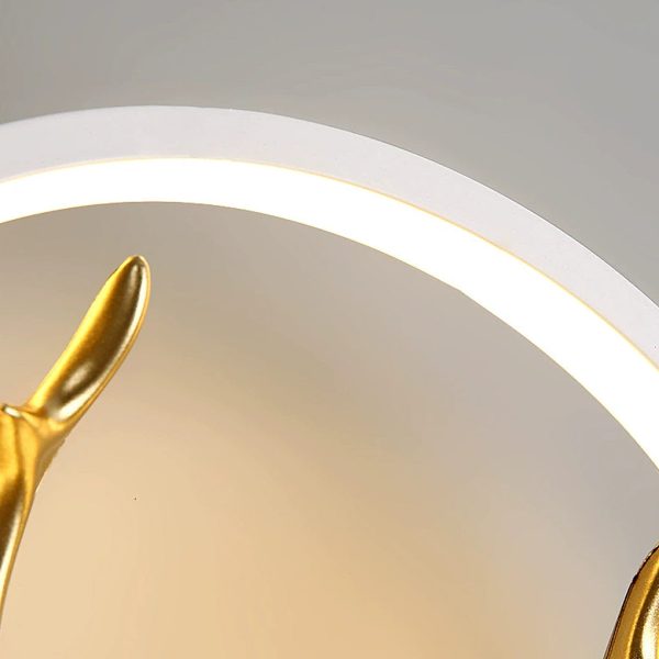 Round Square Creative Antlers Design LED Modern Wall Lamp Bedside Light - Image 16