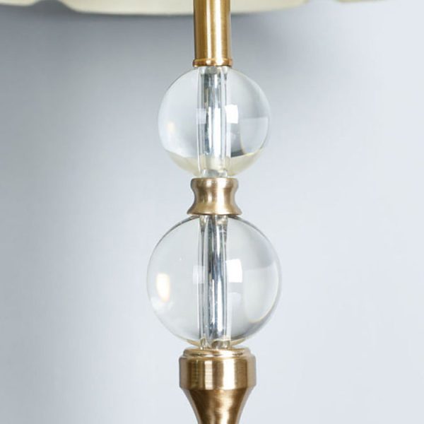 Modern Minimalist Column Crystal Iron Fabric 1-Light Table Lamp For Living Room - Image 7