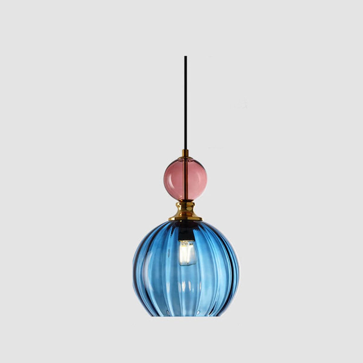 Danish Creative Stripes Glass Round 1/3 Light Chandelier - Image 12