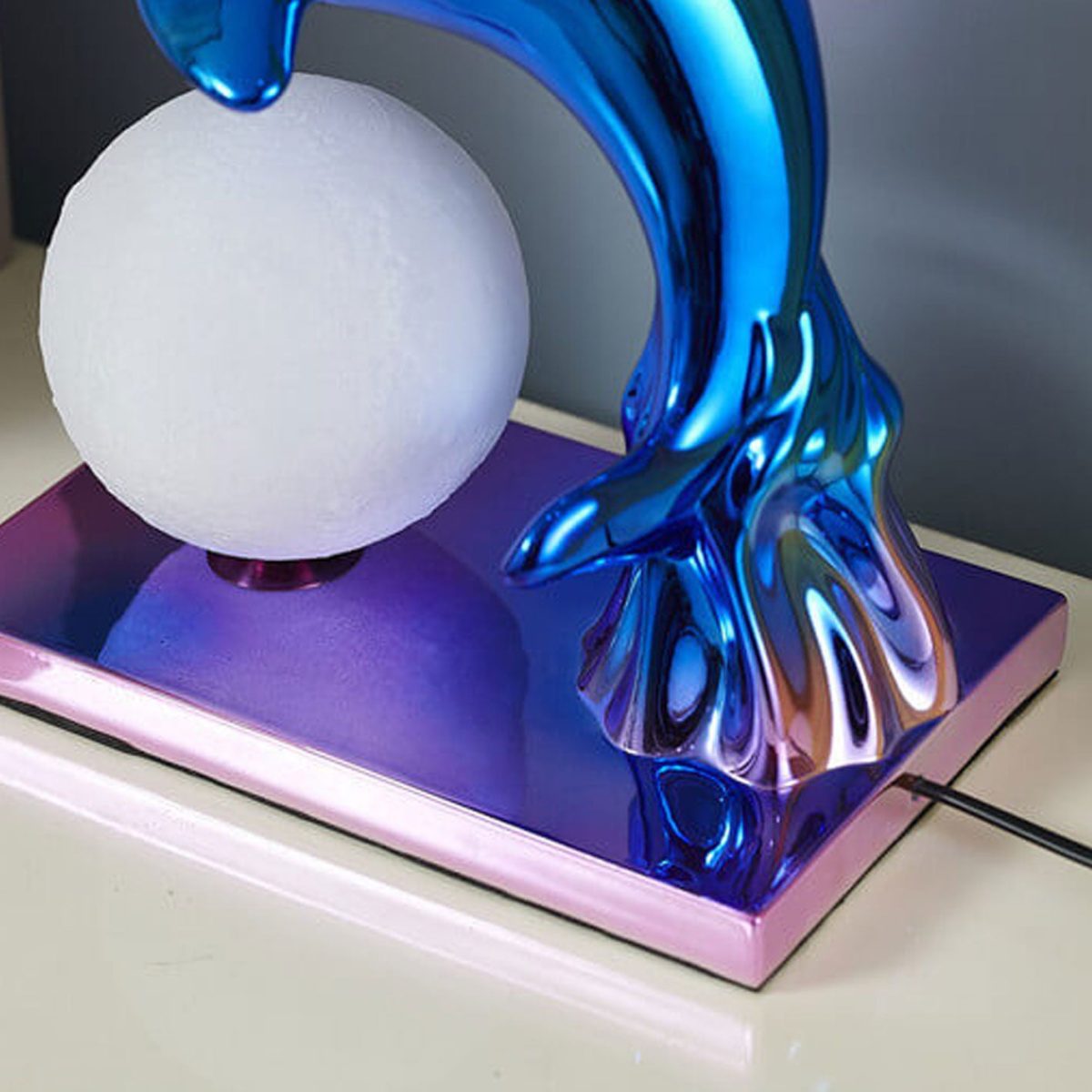 Nordic Creative Dolphin Ball Shade 1-Light Table Lamp - Image 10