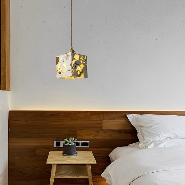 Retro Creative Terrazzo Concrete Eye Protection Nordic LED Chandelier - Image 5