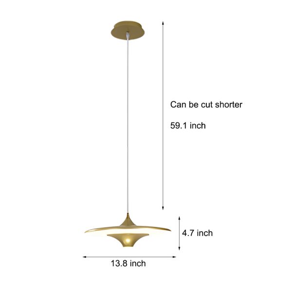 13.8'' 1-Light Round UFO Pendant Lights LED Metal Hanging Lighting Small Spaceship Pendant Lamp for Bar - Image 7