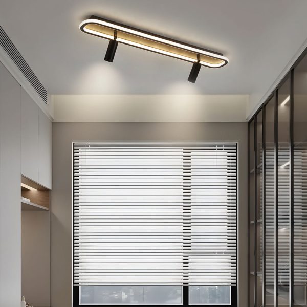 Long Rectangular LED 3 Step Dimming Modern Ceiling Light with Spotlight - Image 6