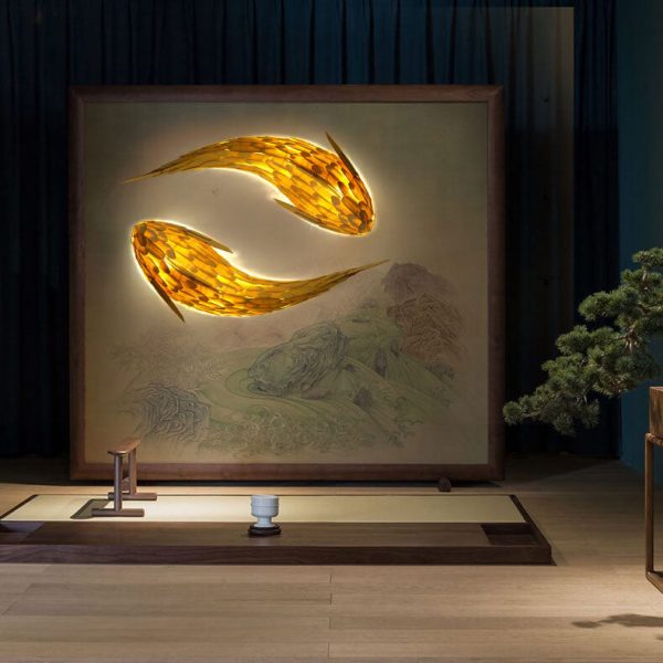 Modern Decorative Carp Linden Wood Hardware 2/4 Light Wall Sconce Lamp - Image 11