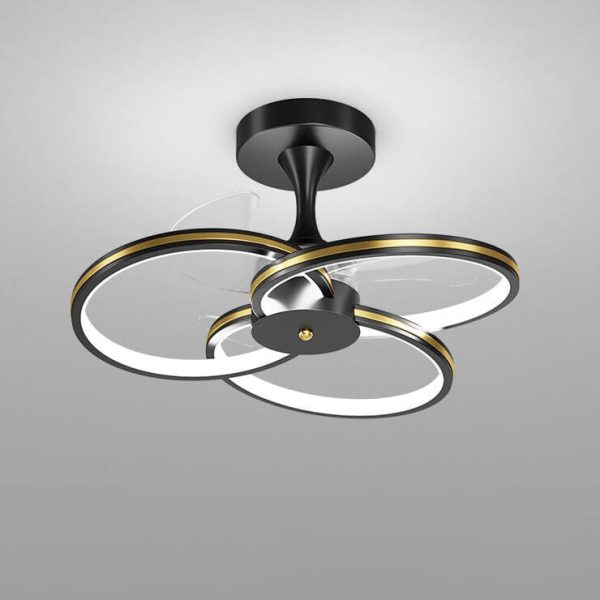 Luxury Acrylic Three Rings Combination Design LED Flush Mount Fan Light - Image 4