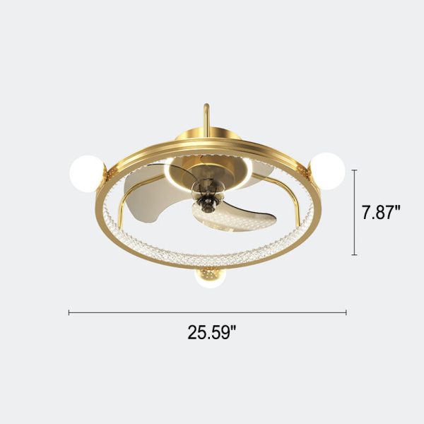 Modern Light Luxury Circle Full Star Design LED Flush Mount Ceiling Fan Light - Image 5