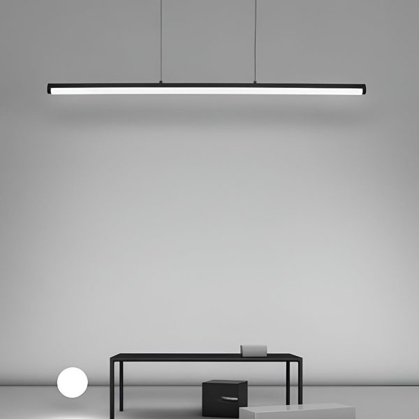 16'' Rectangular Long Matt Black Pendant Light Adjustable Warm White Ceiling Lights - Image 2