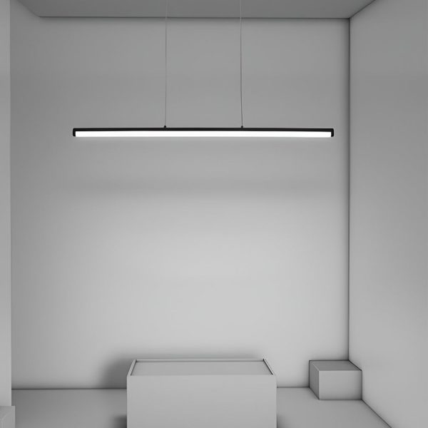 16'' Rectangular Long Matt Black Pendant Light Adjustable Warm White Ceiling Lights - Image 3