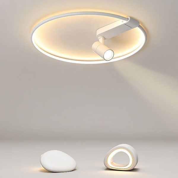 16'' Round Dimmable Adjustable Flush Mount Light with Spotlights Track Lights - Image 3