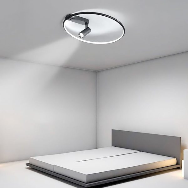 16'' Round Dimmable Adjustable Flush Mount Light with Spotlights Track Lights - Image 2