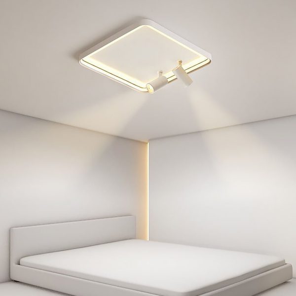 16'' Square Dimmable Flush Mount LED Lights with 2 Adjustable Spotlights Track Lights - Image 2