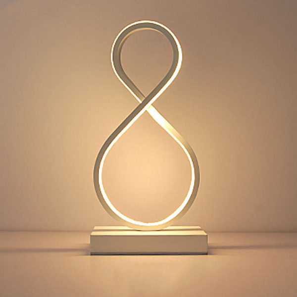 Minimalist Bending Line Spiral 8 Shape 1-Light LED Table Lamps - Image 5