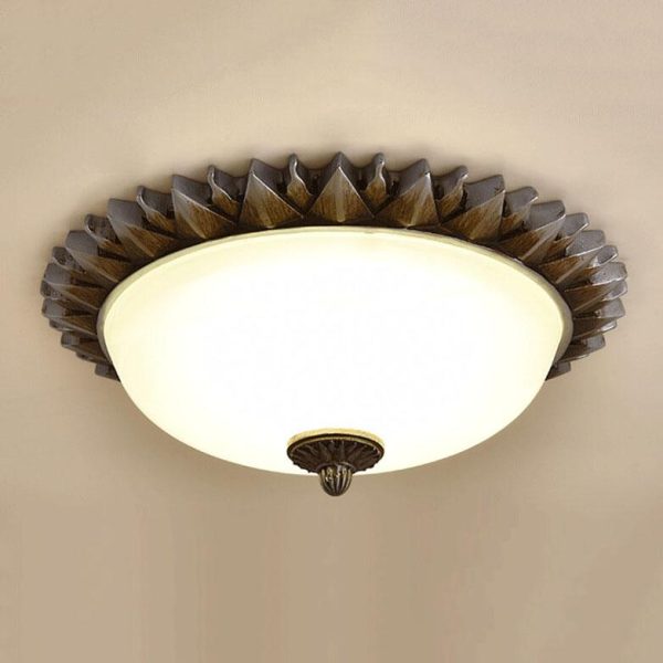 Vintage Glass Sun Bowl Shaped 1/3-Light Flush Mount Ceiling Light - Image 17