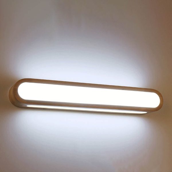 Nordic Solid Wood Long Bar 1-Light LED Wall Sconce Lamp - Image 6