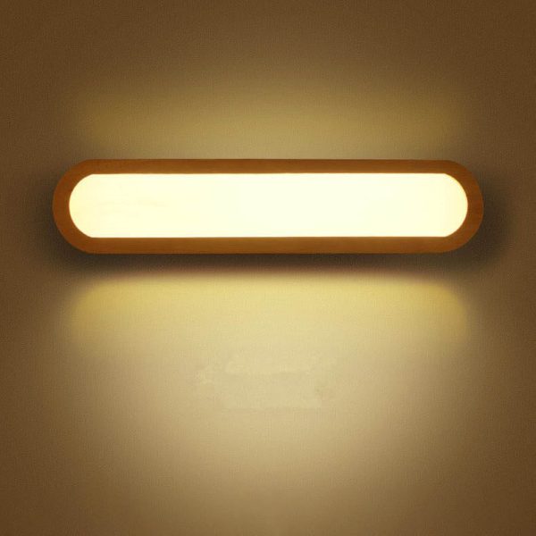 Nordic Solid Wood Long Bar 1-Light LED Wall Sconce Lamp - Image 3