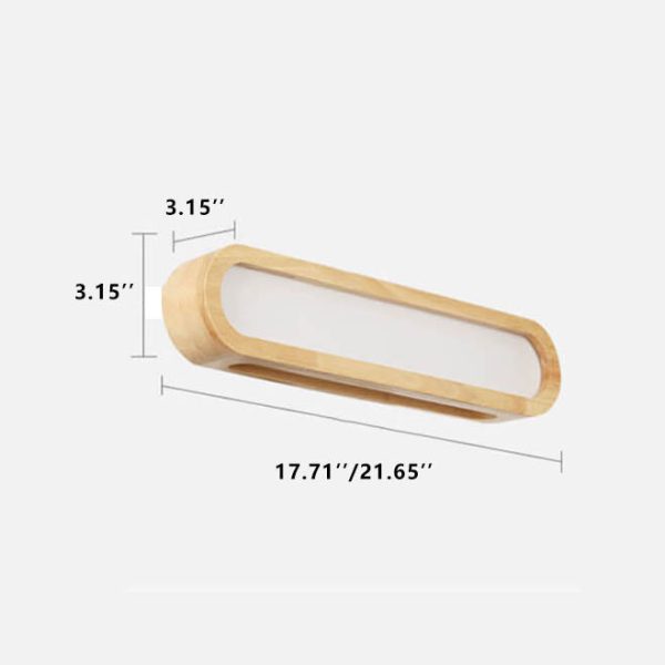 Nordic Solid Wood Long Bar 1-Light LED Wall Sconce Lamp - Image 4