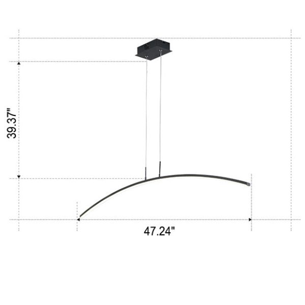 Nordic Minimalist Arch  Linear LED Chandelier - Image 8