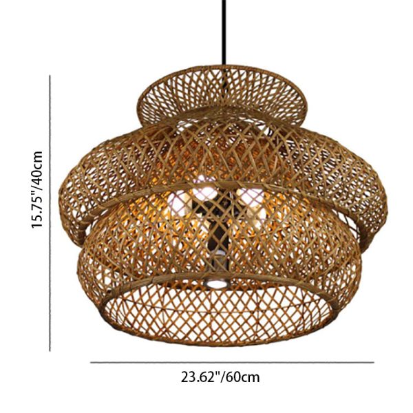 Retro Rattan Weaving 3 Layers 4/6 Light Chandeliers - Image 6