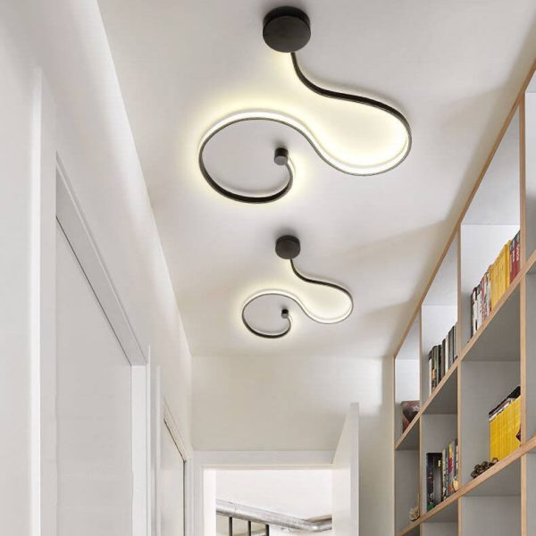 Modern Long Aluminum Snake Shaped 1-Light Curved LED Wall Sconce Lamp - Image 2