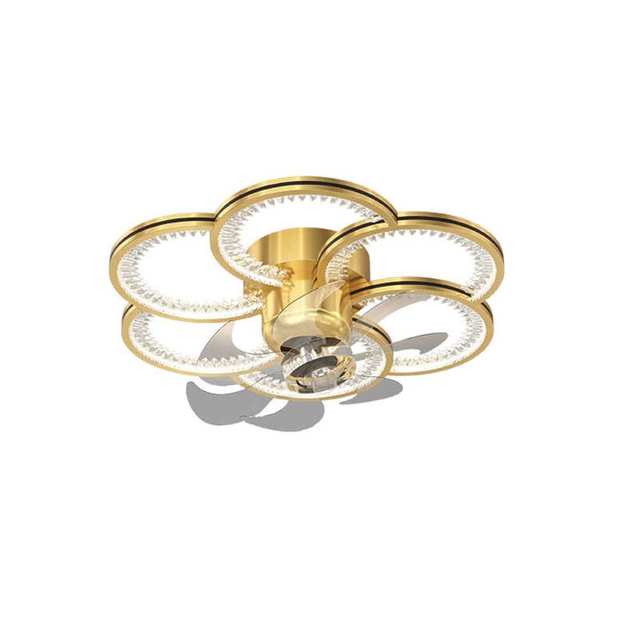 Modern Luxury Flower Petal Design LED Flush Mount Ceiling Fan Light - Image 8