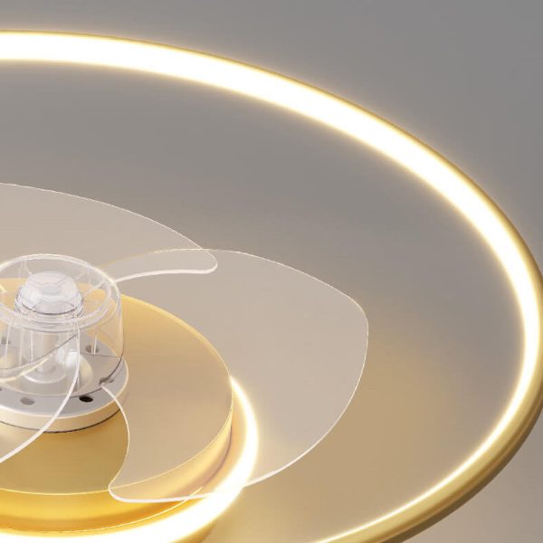 Minimalist Light Luxury Round Ring LED Invisible Flush Mount Ceiling Fan Light - Image 10