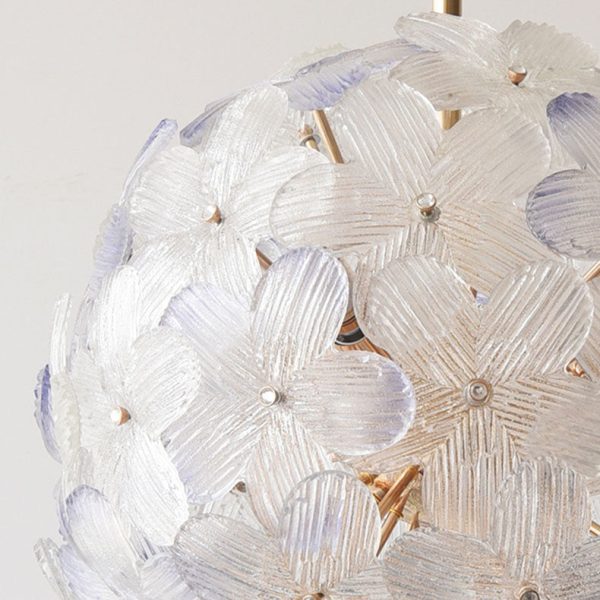 Modern Art Deco Cinquefoil Spherical Cylindrical Glass Iron 6/8 Light Chandelier For Living Room - Image 9
