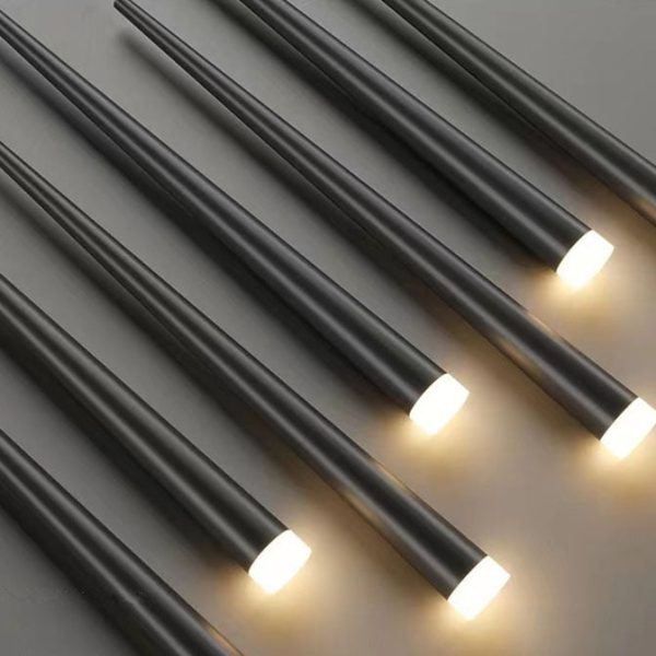 Modern Minimalist Tapered Tube Iron Acrylic LED Island Light Chandelier - Image 9