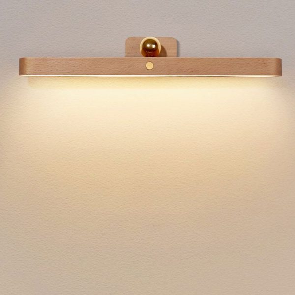 Modern Wooden Strip USB Magnetic LED Mirror Front Wall Sconce Lamp