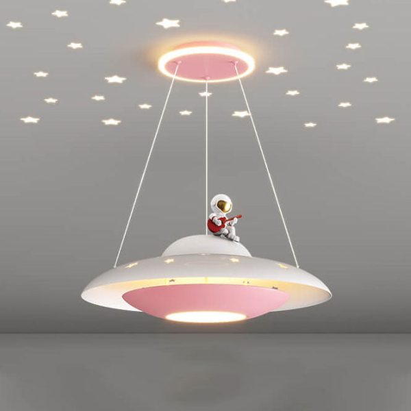 Modern Creative Flying Saucer Space Astronaut Children LED Chandelier - Image 8
