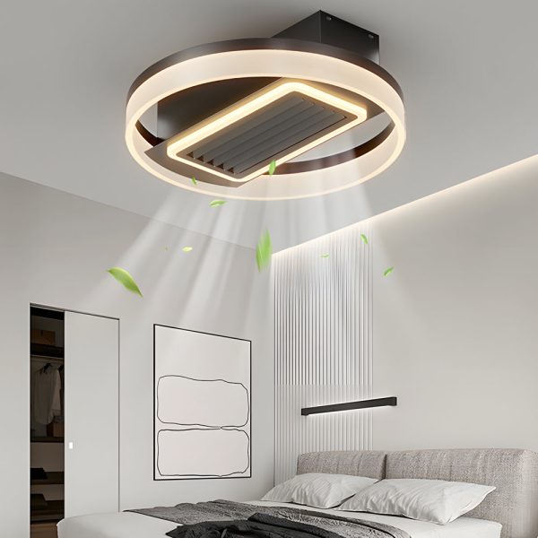 19.7 In. Nordic 6 Speeds Bladeless Ceiling Fan with LED Light, Remote Control - Image 4