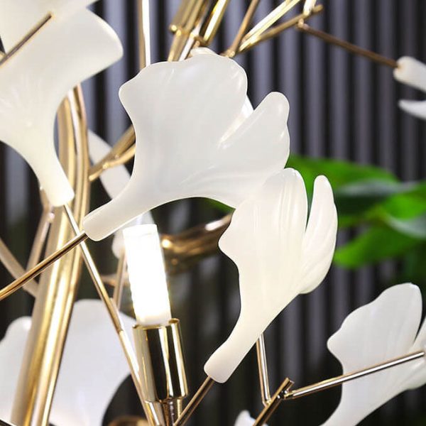Nordic Romantic Ginkgo Leaf Decorative Iron 5-Light Standing Floor Lamp - Image 8