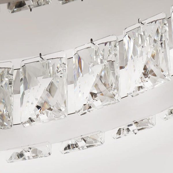 Modern Luxury Crystal Stainless Steel LED Flush Mount Ceiling Fan Light - Image 20
